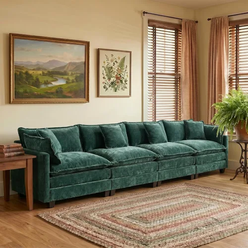Vista 30 de Sofá modular modular de felpilla beige de 78 pulgadas para sala de estar, sofá modular de felpilla beige para sala de estar, sofás para sala