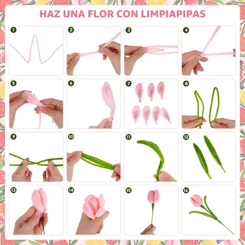 Vista 6 de Kit de 1800 piezas de limpiadores de tuberías, limpiapipas para Rosa