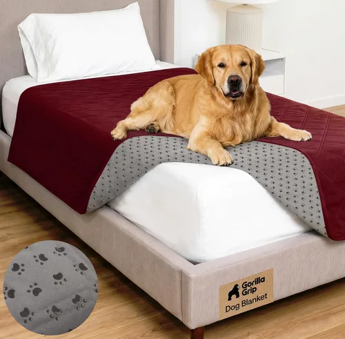 Vista 40 de GORILLA GRIP® Manta impermeable para perro, funda de sofá a prueba de fugas para perros, parte trasera de agarre de silicona, protege el sofá