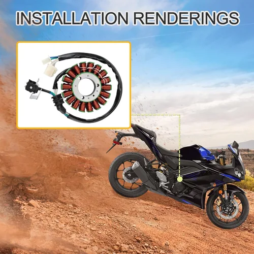 Vista 8 de GOOFIT Magneto Stator 18 Bobina de repuesto para YZF R25 YZF250 A R25 2020 YZF R3 YZF320 A R3 MTN250 A MT25 MT 25 2020 2021 MTN320 A MT03 MT 03 2T