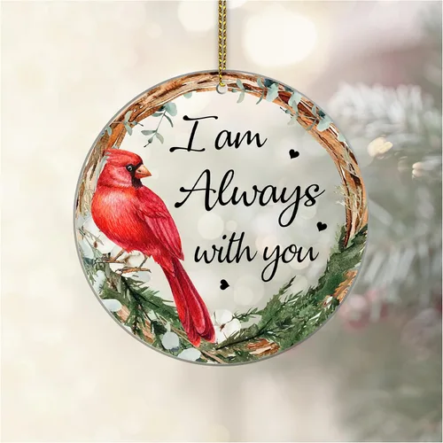 Vista 2 de HYTURTLE Adorno conmemorativo cardenal rojo de Navidad Adorno de árbol de Navidad Regalos para pérdida de seres queridos - Regalos conmemorativos