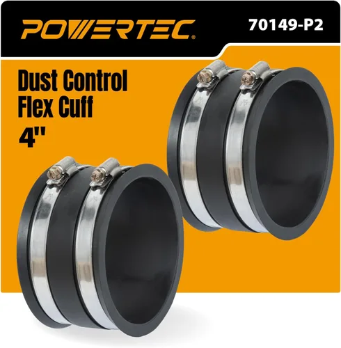 Vista 10 de POWERTEC 70148V - Manguito flexible de control de polvo de 2-1/2 pulgadas con abrazaderas de manguera de acero, conector de manguera, acoplador