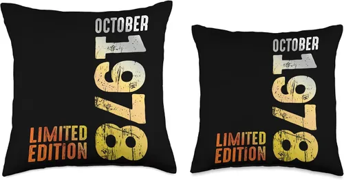 Vista 3 de Desde octubre de 1978 Retro 1978 Vintage 1978 Octubre Throw Pillow