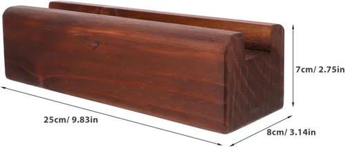 Vista 2 de Uonlytech Soporte de espejo de piso, base de soporte de madera de 9.84 x 3.14 x 2.75 pulgadas, soporte de espejo estable para uso en el hogar