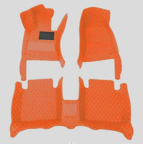 Vista 30 de Alfombrillas de cuero personalizadas para la parte delantera y trasera y de la tercera fila para automóvil, se adapta a la mayoría de SUV, sedán