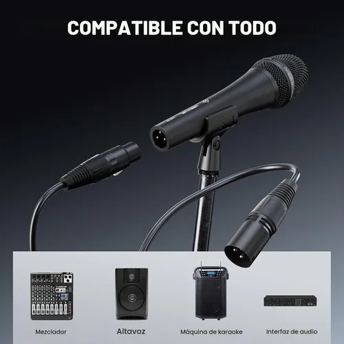 Vista 7 de Phenyx Pro Micrófono dinámico vocal supercardioide con cable XLR PM-26