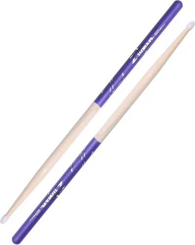 Vista 12 de Zildjian 5A - Baquetas para tambor (cabeza de nailon, color púrpura)