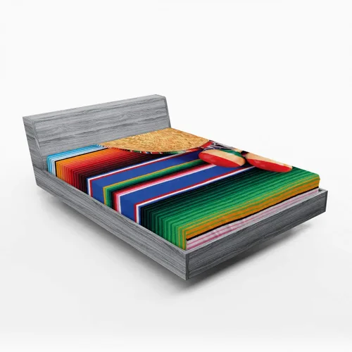 Vista 8 de Lunarable Sábana bajera deportiva, diseño de balón de baloncesto y salpicaduras de agua, funda de cama con bolsillo profundo elástico para mayor
