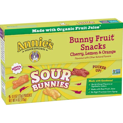 Vista 37 de Bocadillos Orgánicos Building Blocks de Annie's con Sabor a Fruta, Sabores de Frutas Variados, Sin Gluten, 10 Bolsas, 7 oz Formas de bloques