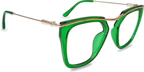 Vista 6 de Women Fashion Oversized Square Frames Non-prescription Clear Glasses Classic Anti-glare Blue Light Blocking Reading Eyewear