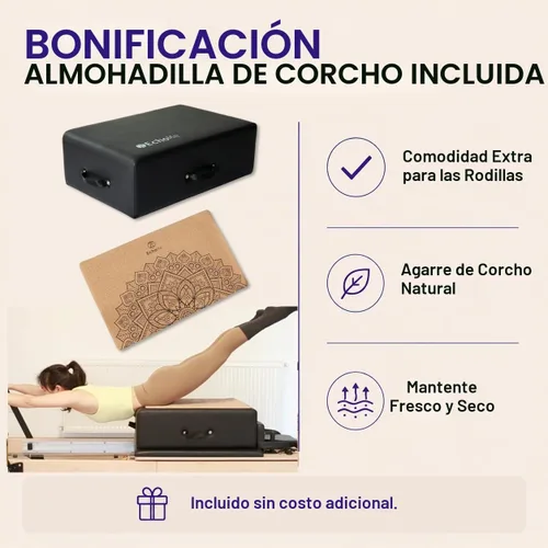 Vista 2 de EchoMe Pilates Reformer - Caja para sentarse, accesorio de pilates para ejercicios