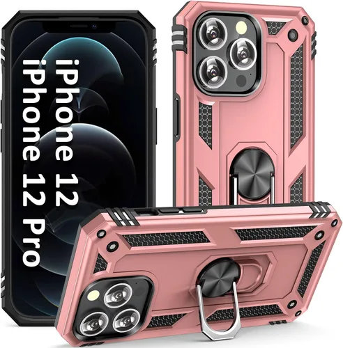 Vista 12 de ADDIT i Phone 12 Mini - Funda para iPhone 12 Mini, con anillo de soporte, soporte ajustable, grado militar, protección resistente, a prueba