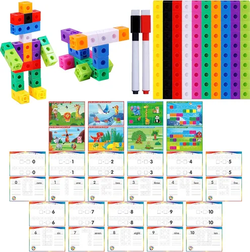 Vista 13 de SpriteGru - Juego de 100 cubos de enlace matemático, cubos matemáticos manipulativos que se conectan y cuentan, bloques de construcción