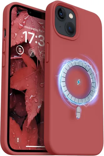 Vista 11 de Compatible con iPhone 13, funda de silicona para teléfono con forro de microfibra delgado a prueba de golpes, suave antiarañazos, 6.1 pulgadas