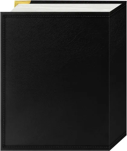 Vista 3 de Pioneer Photo Albums E4-100/BK - Funda de piel sintética cosida negra con 100 bolsillos con detalles de esquina de latón, álbum de fotos, 4 x 6