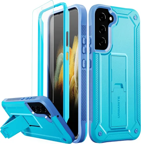Vista 25 de URBANITE Funda protectora resistente a prueba de golpes para Samsung Galaxy S21 FE 5G, de grado militar, con protector de pantalla y soporte