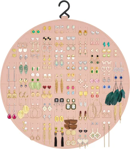 Vista 6 de Organizador de Aretes, Soporte Colgante para Aretes que Sostiene Hasta 300 Pares, Organizador de Aretes de Botón de Gran Capacidad