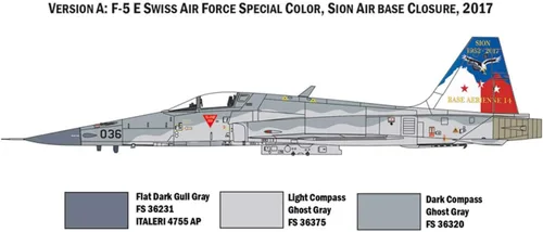 Vista 3 de Italeri IT1420 1: 72 F-5E Fuerza Aérea Suiza