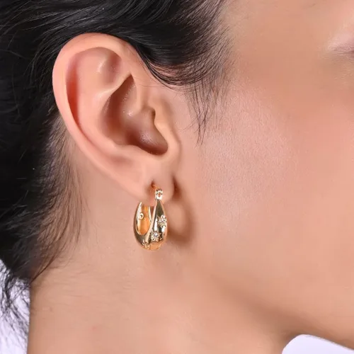 Vista 60 de Gempires - Aretes ligeros y gruesos, delicados y minimalistas, hipoalergénicos, chapados en oro, sin deslustre, diseño clásico, para uso diario