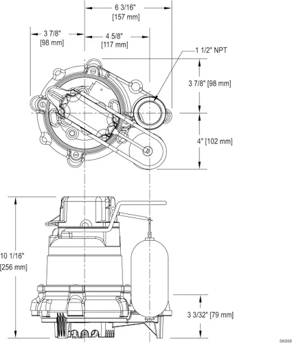 Vista 2 de Zoeller Bomba sumergible 3/10 CV 115 V 1-1/2" Plástico