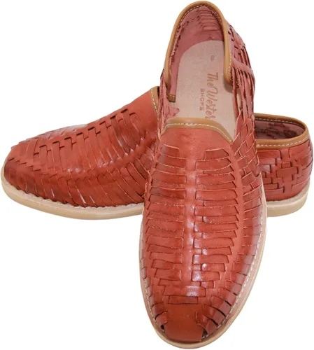 Vista 2 de Sandalias Huarache mexicanas auténticas de cuero para hombre con puntera cerrada