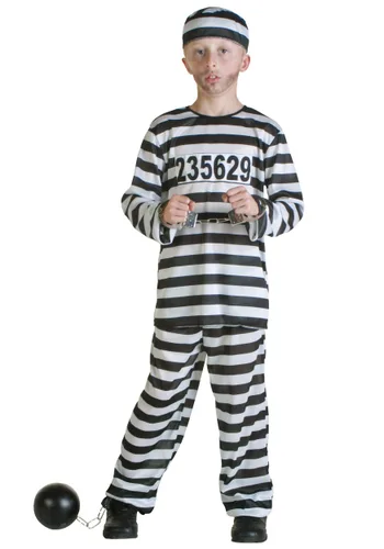 Vista 2 de Disfraz de prisionero para niño Multicolor