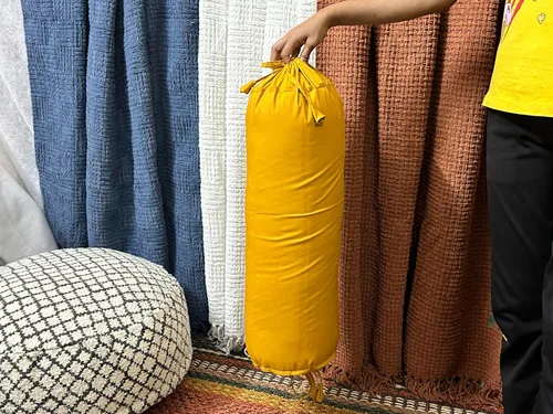 Vista 16 de Funda extraíble para almohada de algodón Saffron (Negro, 15 cm x 40 cm (6" x 16"))