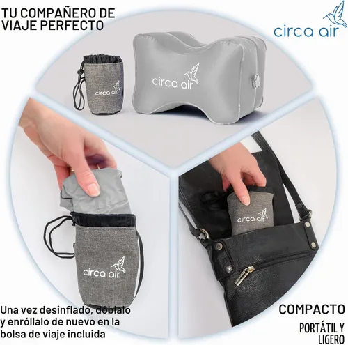 Vista 2 de Circa Air Almohada de rodilla inflable: para dormir de lado, almohada de rodilla de viaje entre las piernas para dormir, almohada ortopédica