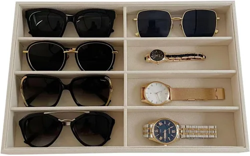Vista 13 de Organizador de bandeja de joyería para gafas de sol con divisor de cajones, B5