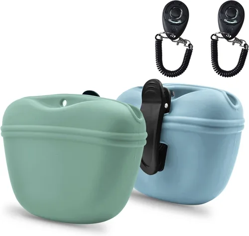 Vista 30 de AUDWUD - Bolsa de silicona para perros con cierre magnético con clip seguro Upgraded clip keeps your treat pouch secure during training.Magnetic