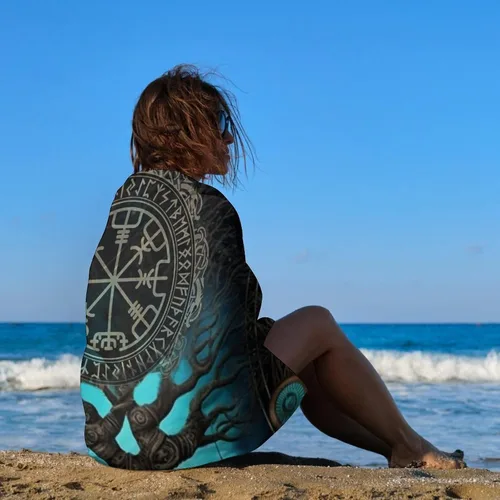 Vista 4 de Tree of Life - Toalla de playa Viking Accesorios de viaje Regalos Adultos Toallas de playa para el hogar Hotel 51 x 31 pulgadas