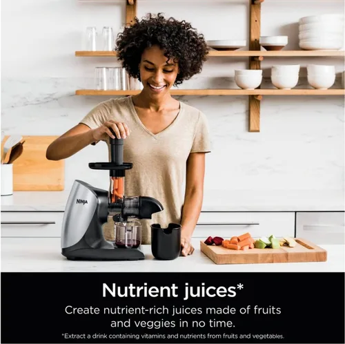 Vista 5 de Ninja Cold Press Juicer Pro - Potente exprimidor lento - Cloud Silver JC100 (renovado)