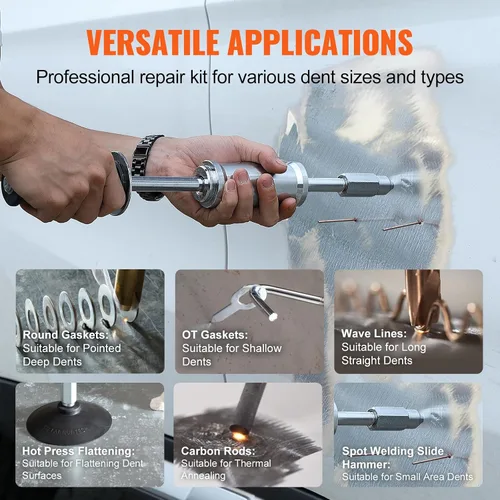 Vista 4 de VEVOR Kit de soldador de espárragos para reparación de abolladuras, soldador por puntos de 3 kW, extractor de abolladuras con 6 modos de soldadura
