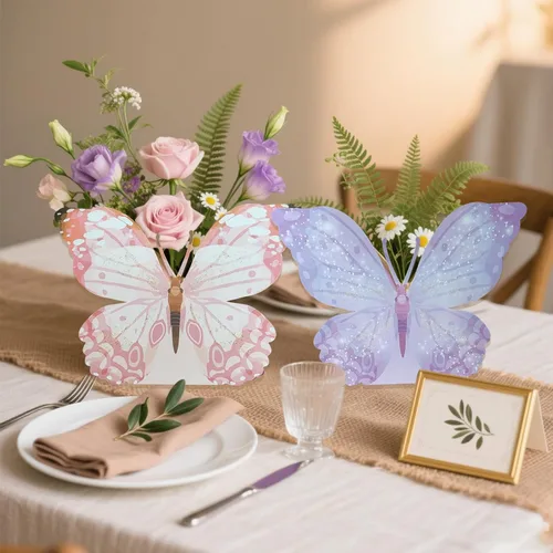 Vista 4 de 12 centros de mesa para decoración de mesa de fiesta, baby shower, cumpleaños, decoración de fiesta de té, centros de mesa para decoración temática