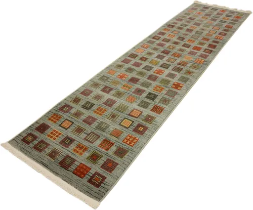 Vista 6 de Unique Loom Fars Collection - Alfombra moderna clásica de diseño geométrico inspirado en tribal, 2 pies 7 pulgadas x 10 pies 0 pulgadas, azul