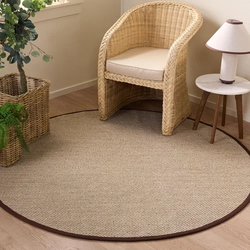 Vista 70 de SAFAVIEH Alfombra de área de 8x10 pies - Colección de fibra natural - Grande - Mármol y negro, sisal, diseño tejido con borde (NF143A)