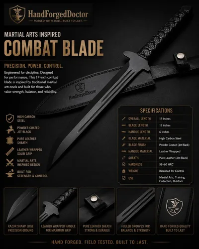 Vista 2 de Espada Wakizashi táctica hecha a mano de 17 pulgadas, machete de supervivencia de hoja fija de espiga completa con mango envuelto en cordón y funda