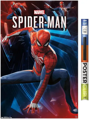 Vista 18 de Trends International Marvel Comics - Póster de pared de Spider-Man - Poses de 14.725 x 22.375 pulgadas, versión enmarcada de madera de granero
