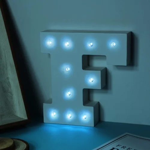 Vista 96 de Ulalaza Letrero de luz LED en blanco y negro, 2 letras AA alimentadas por batería para boda, fiesta de cumpleaños, lámpara de Navidad, luz nocturna