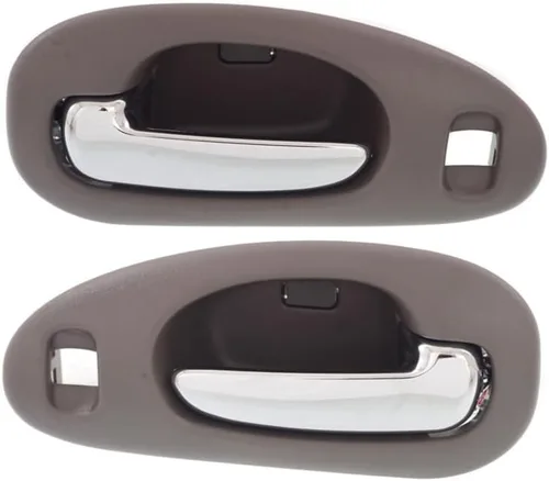 Vista 8 de Manija de puerta interior para Chrysler LHS 1999-2001 con bisel gris delantero del lado del conductor con palanca cromada Con orificio de bloqueo