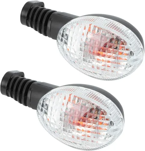 Vista 7 de Estink 2 luces intermitentes para motocicleta, intermitentes secuenciales LED ámbar que fluyen, ajuste universal para KLX250 EX250 2008-2012, Negro