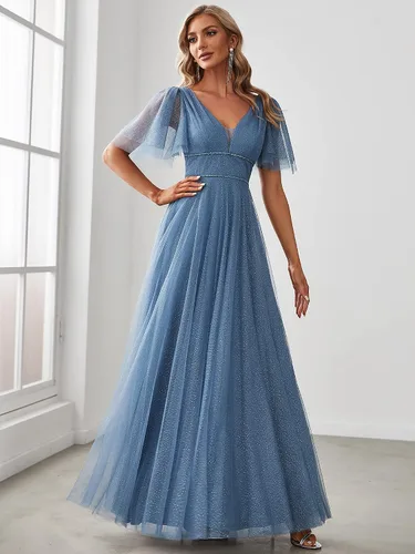 Vista 4 de Ever-Pretty Vestidos de dama de honor de tul de manga corta para mujer para boda 0278