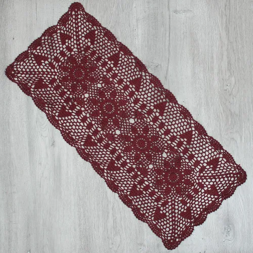 Vista 17 de kilofly camino de mesa rectangular de encaje hecho a mano a ganchillo, varios tamaños, Beige