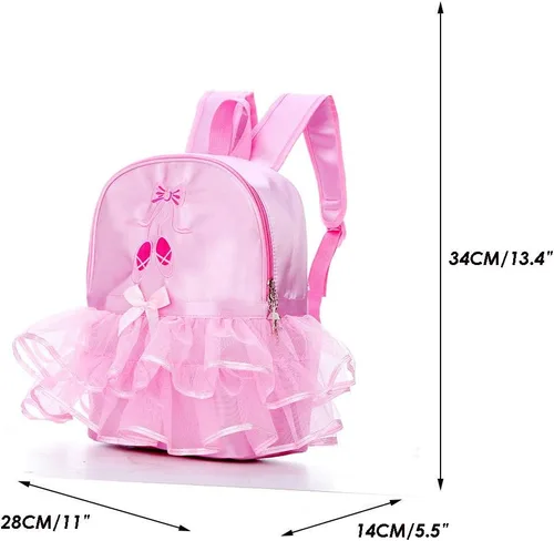 Vista 2 de ORIDOOR Mochila de ballet con encaje rosa para bailarina, Zapatos rosas B2, talla única