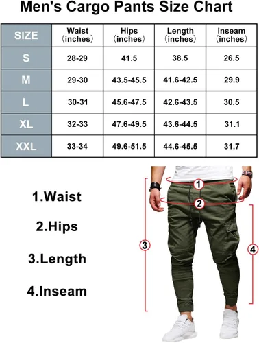 Vista 5 de BUXKR Pantalones cargo para hombre, pantalones casuales de senderismo, pantalones de entrenamiento para hombre