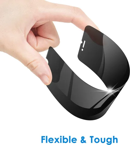 Vista 7 de JETech Protector de pantalla de privacidad para iPhone SE 3 (3ª edición 2022) de 4.7 pulgadas, película de vidrio templado antiespía, compatible