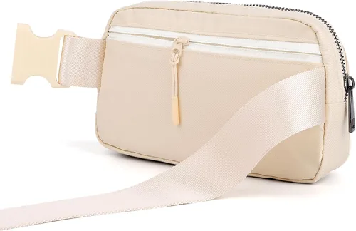 Vista 2 de ZPN Mini riñonera cruzada para mujer y hombre, Cremoso