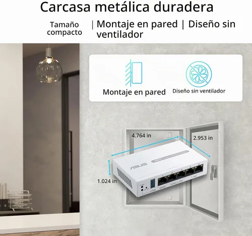 Vista 3 de [Usado] ASUS ExpertWiFi EBG15 Router Gigabit VPN con cable, hasta 3 puertos ethernet WAN + 1 WAN USB, IPS Prevención de Intrusiones, Firewall
