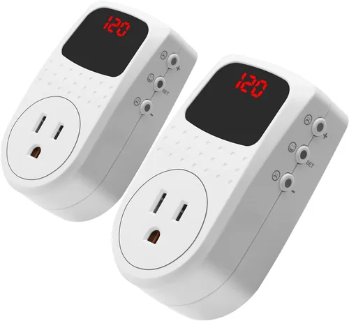 Vista 2 de BSEED Protector contra sobretensiones para electrodomésticos con enchufe estadounidense, supresor de voltaje, salida de apagón, 120 V, 2400 W, 15 A