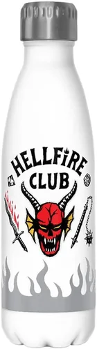 Vista 3 de Netflix Stranger Things Hellfire Logo Flame - Botella de acero inoxidable, 17 onzas, multicolor